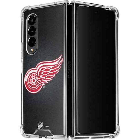 NHL Detroit Red Wings Black Background Galaxy Z Fold4 5G Clear Case