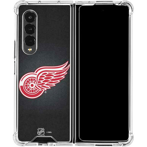NHL Detroit Red Wings Black Background Galaxy Z Fold4 5G Clear Case