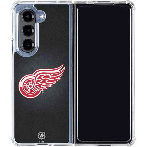 NHL Detroit Red Wings Black Background Galaxy Z Fold5 5G Clear Case
