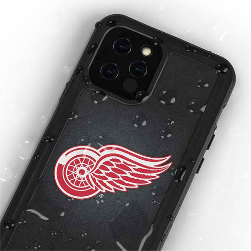 NHL Detroit Red Wings Black Background iPhone 12 Pro Waterproof Case