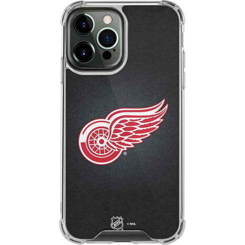 NHL Detroit Red Wings Black Background iPhone 13 Pro Max Clear Case