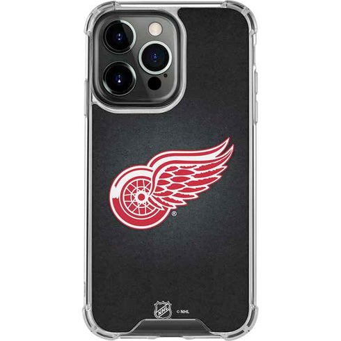 NHL Detroit Red Wings Black Background iPhone 14 Pro Clear Case