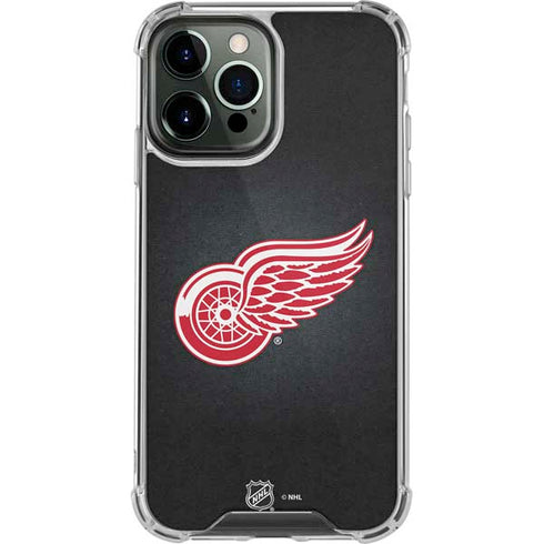 NHL Detroit Red Wings Black Background iPhone 15 Pro Max Clear Case