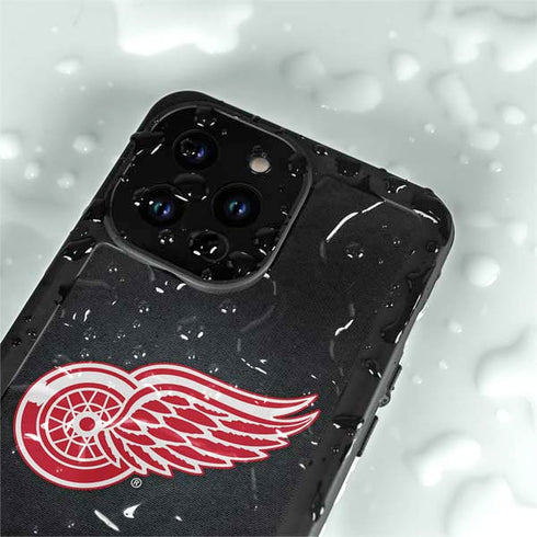 NHL Detroit Red Wings Black Background iPhone 14 Pro Max Waterproof Case