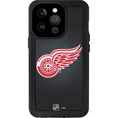 NHL Detroit Red Wings Black Background iPhone 14 Pro Waterproof Case