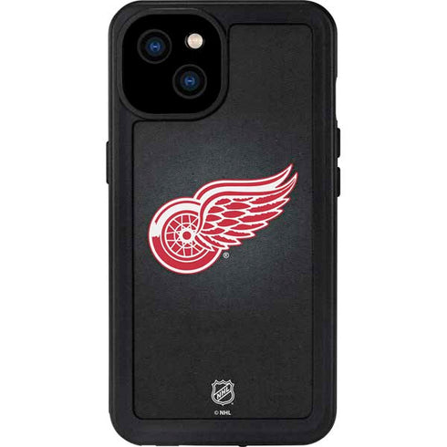 NHL Detroit Red Wings Black Background iPhone 15 Plus Waterproof Case