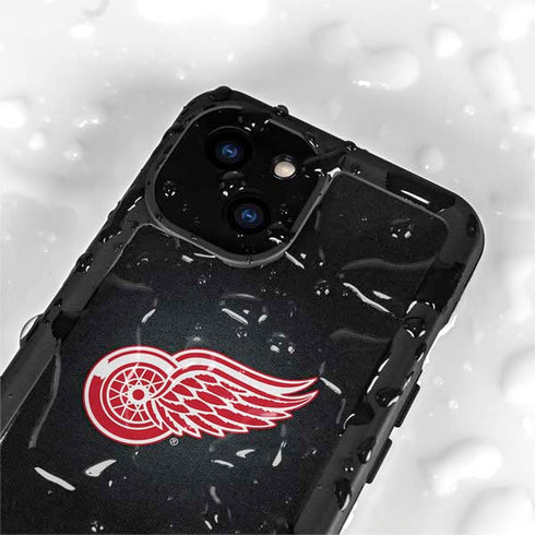 NHL Detroit Red Wings Black Background iPhone 15 Plus Waterproof Case