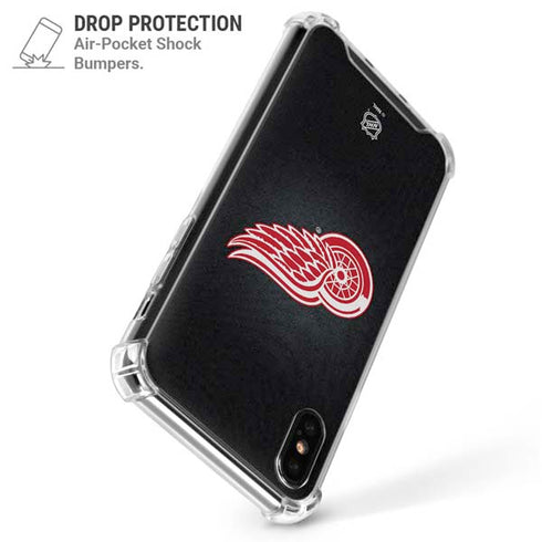 NHL Detroit Red Wings Black Background iPhone XS Max Clear Case