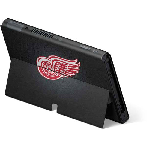 NHL Detroit Red Wings Black Background Nintendo Switch OLED (2021) Skin