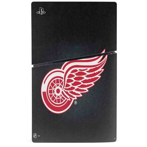 NHL Detroit Red Wings Black Background PS5 Slim Disk Bundle Skin