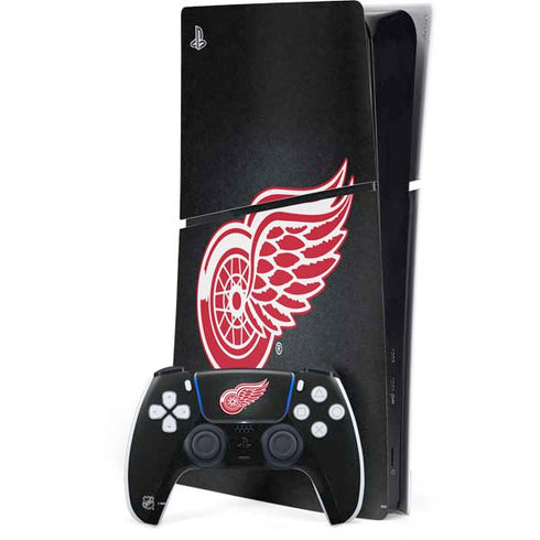 NHL Detroit Red Wings Black Background PS5 Slim Digital Edition Console Skin
