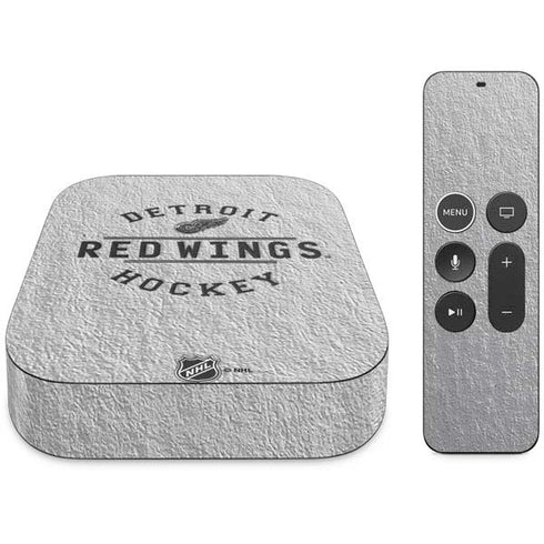 NHL Detroit Red Wings Black Text Apple TV Skin
