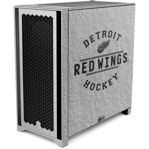 NHL Detroit Red Wings Black Text Corsair 4000D Tempered Glass Mid-Tower ATX Case Skin