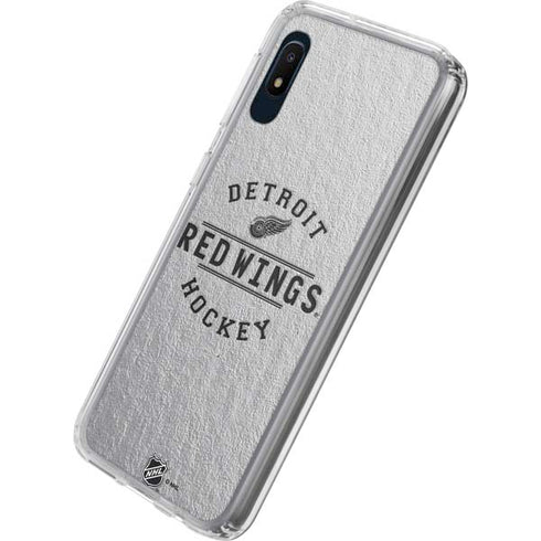NHL Detroit Red Wings Black Text Galaxy A10e Clear Case