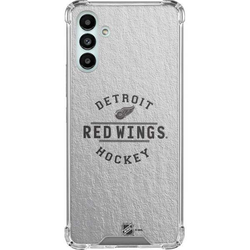 NHL Detroit Red Wings Black Text Galaxy A13 5G Clear Case