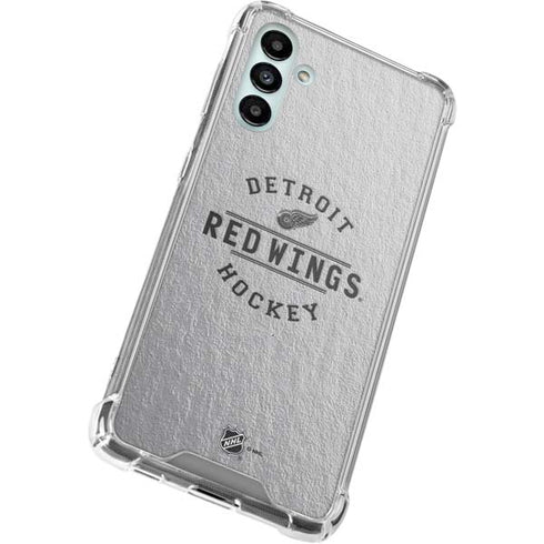 NHL Detroit Red Wings Black Text Galaxy A13 5G Clear Case