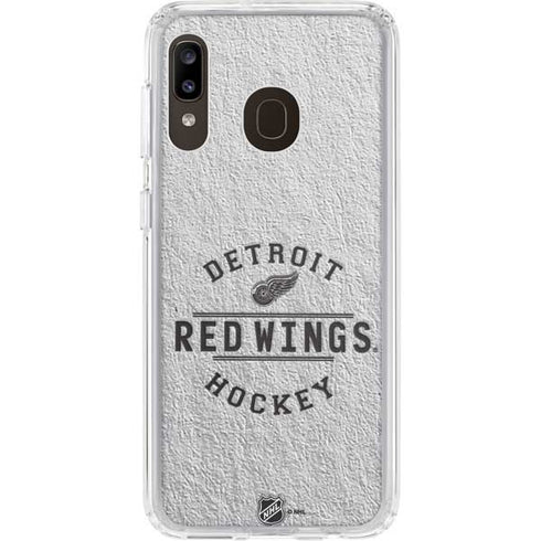 NHL Detroit Red Wings Black Text Galaxy A20 Clear Case
