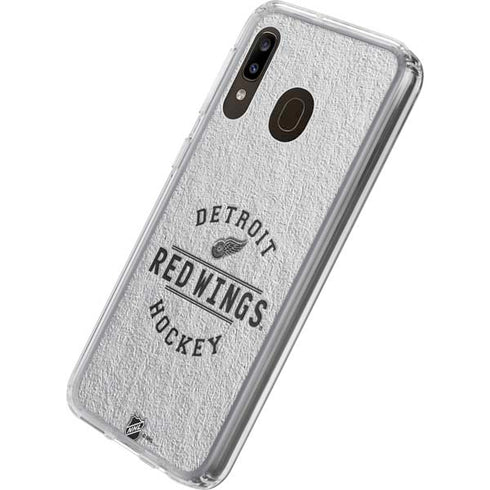 NHL Detroit Red Wings Black Text Galaxy A20 Clear Case