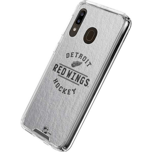 NHL Detroit Red Wings Black Text Galaxy A30 Clear Case