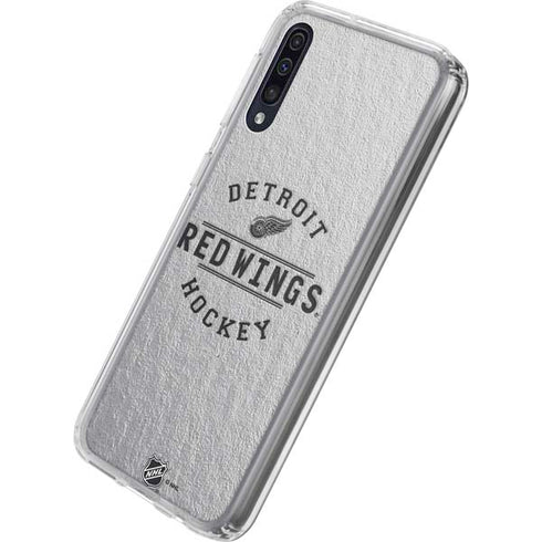 NHL Detroit Red Wings Black Text Galaxy A50 Clear Case