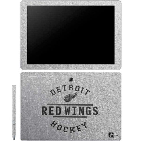 NHL Detroit Red Wings Black Text Galaxy Book 12in Skin