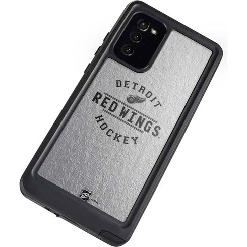NHL Detroit Red Wings Black Text Galaxy Note20 5G Waterproof Case