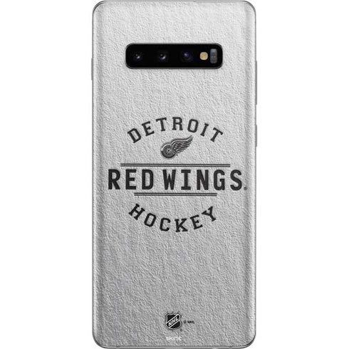 NHL Detroit Red Wings Black Text Galaxy S10 Plus Skin