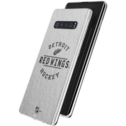 NHL Detroit Red Wings Black Text Galaxy S10 Plus Skin