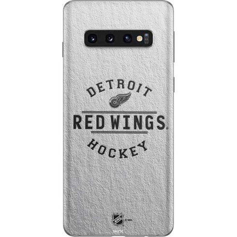 NHL Detroit Red Wings Black Text Galaxy S10 Skin