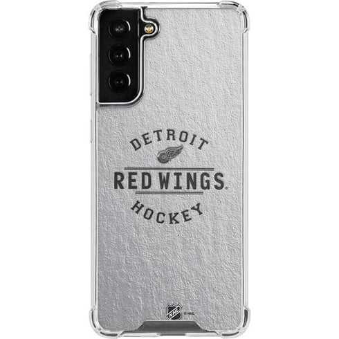 NHL Detroit Red Wings Black Text Galaxy S21 FE Clear Case