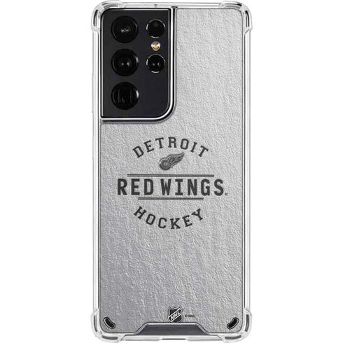 NHL Detroit Red Wings Black Text Galaxy S21 Ultra 5G Clear Case