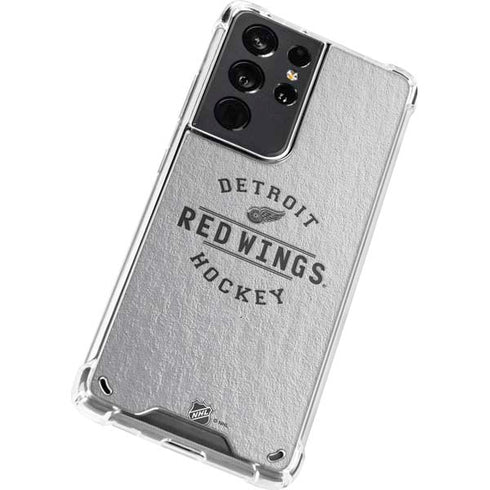 NHL Detroit Red Wings Black Text Galaxy S21 Ultra 5G Clear Case