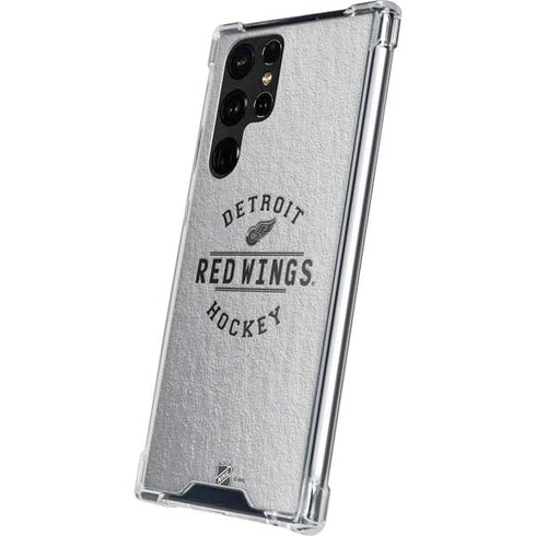 NHL Detroit Red Wings Black Text Galaxy S22 Ultra Clear Case