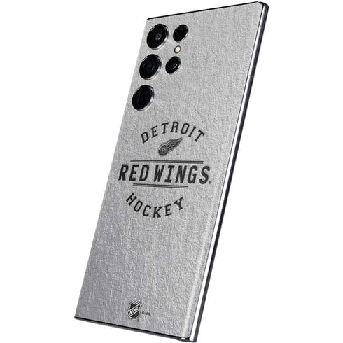 NHL Detroit Red Wings Black Text Galaxy S22 Ultra Skin