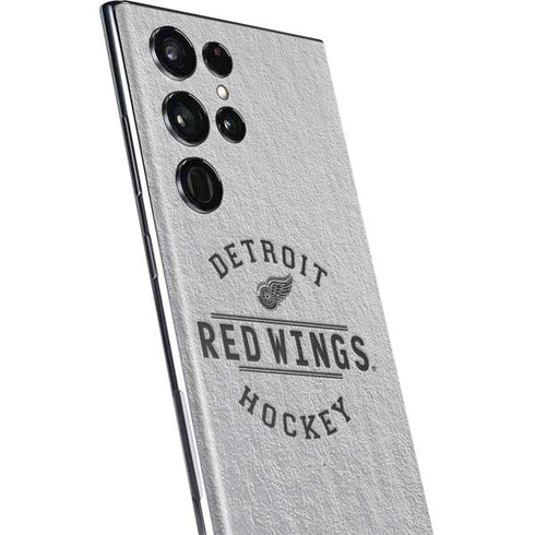 NHL Detroit Red Wings Black Text Galaxy S22 Ultra Skin