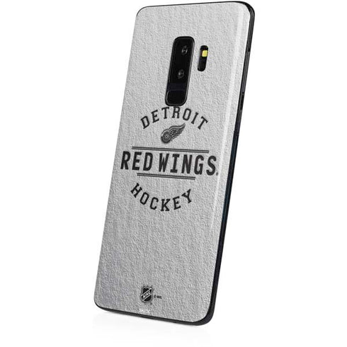 NHL Detroit Red Wings Black Text Galaxy S9 Plus Skin