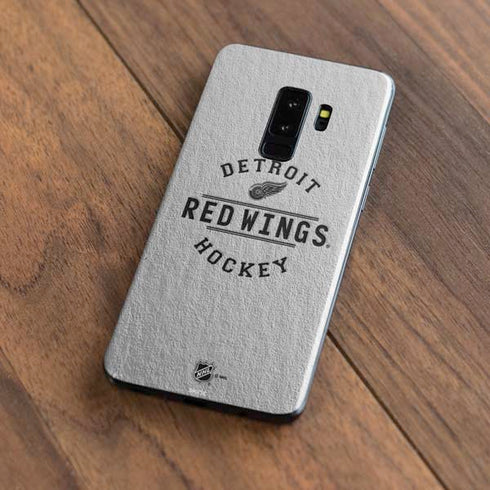NHL Detroit Red Wings Black Text Galaxy S9 Plus Skin