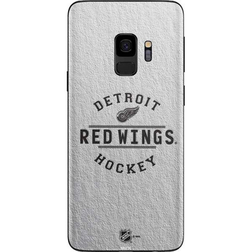 NHL Detroit Red Wings Black Text Galaxy S9 Skin
