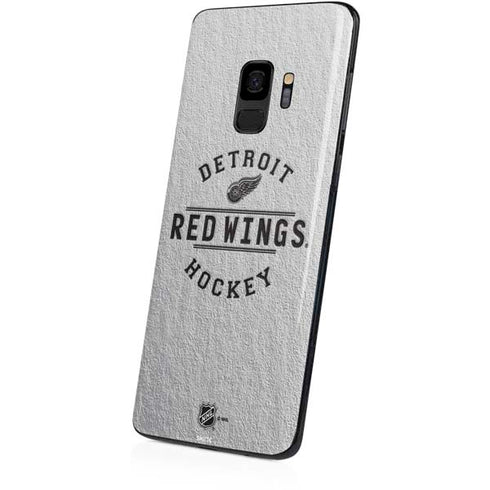 NHL Detroit Red Wings Black Text Galaxy S9 Skin