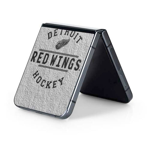 NHL Detroit Red Wings Black Text Galaxy Z Flip5 5G Skin