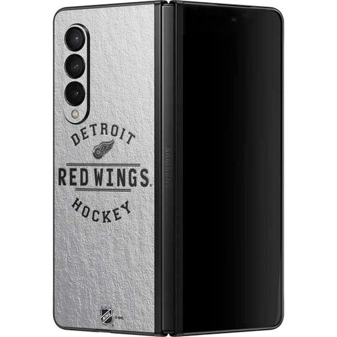 NHL Detroit Red Wings Black Text Galaxy Z Fold3 5G Skin