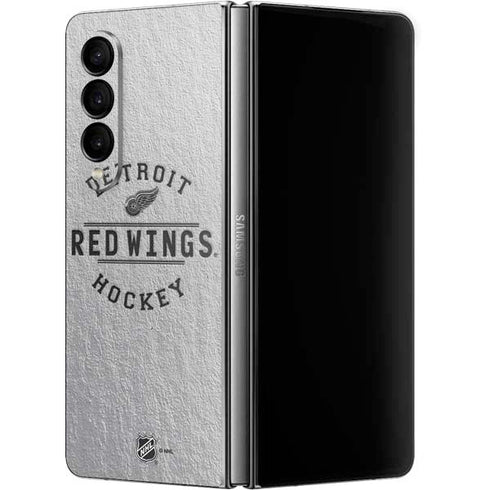 NHL Detroit Red Wings Black Text Galaxy Z Fold4 5G Skin