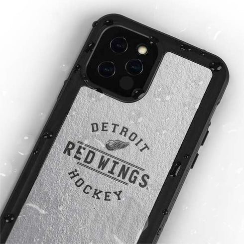 NHL Detroit Red Wings Black Text iPhone 12 Pro Waterproof Case