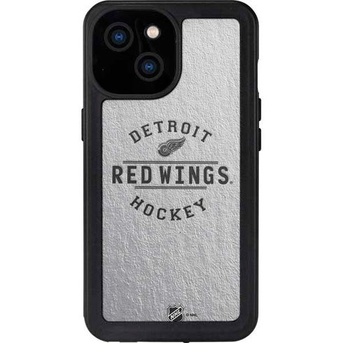 NHL Detroit Red Wings Black Text iPhone 13 Mini Waterproof Case