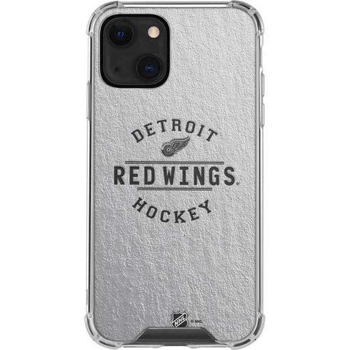 NHL Detroit Red Wings Black Text iPhone 14 Plus Clear Case