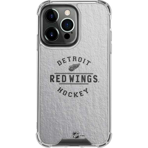 NHL Detroit Red Wings Black Text iPhone 15 Pro Clear Case