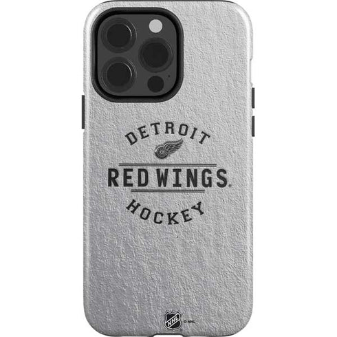 NHL Detroit Red Wings Black Text iPhone 15 Pro Impact Case