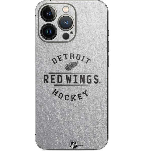 NHL Detroit Red Wings Black Text iPhone 14 Pro Skin