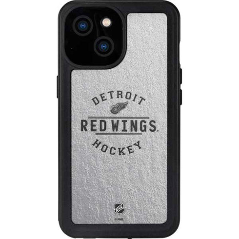 NHL Detroit Red Wings Black Text iPhone 15 Waterproof Case