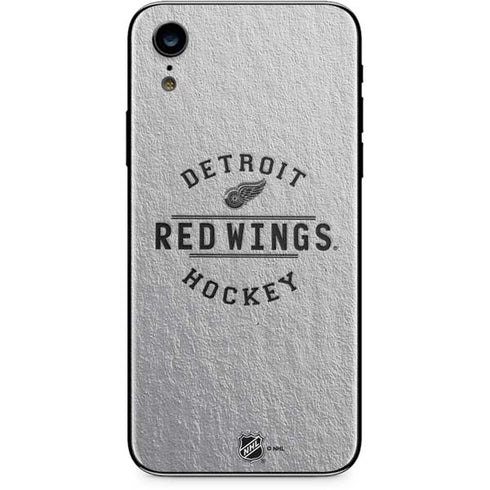 NHL Detroit Red Wings Black Text iPhone XR Skin